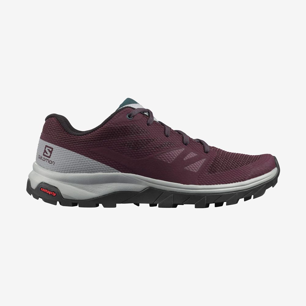 Salomon Singapore Womens Hiking Shoes - OUTLINE Burgundy | 52197-FBSH